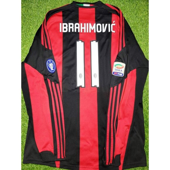 Ibrahimovic AC Milan 2010 2011 Long Sleeve Soccer Jersey Shirt XL SKU# P96287 - Picture 1 of 9